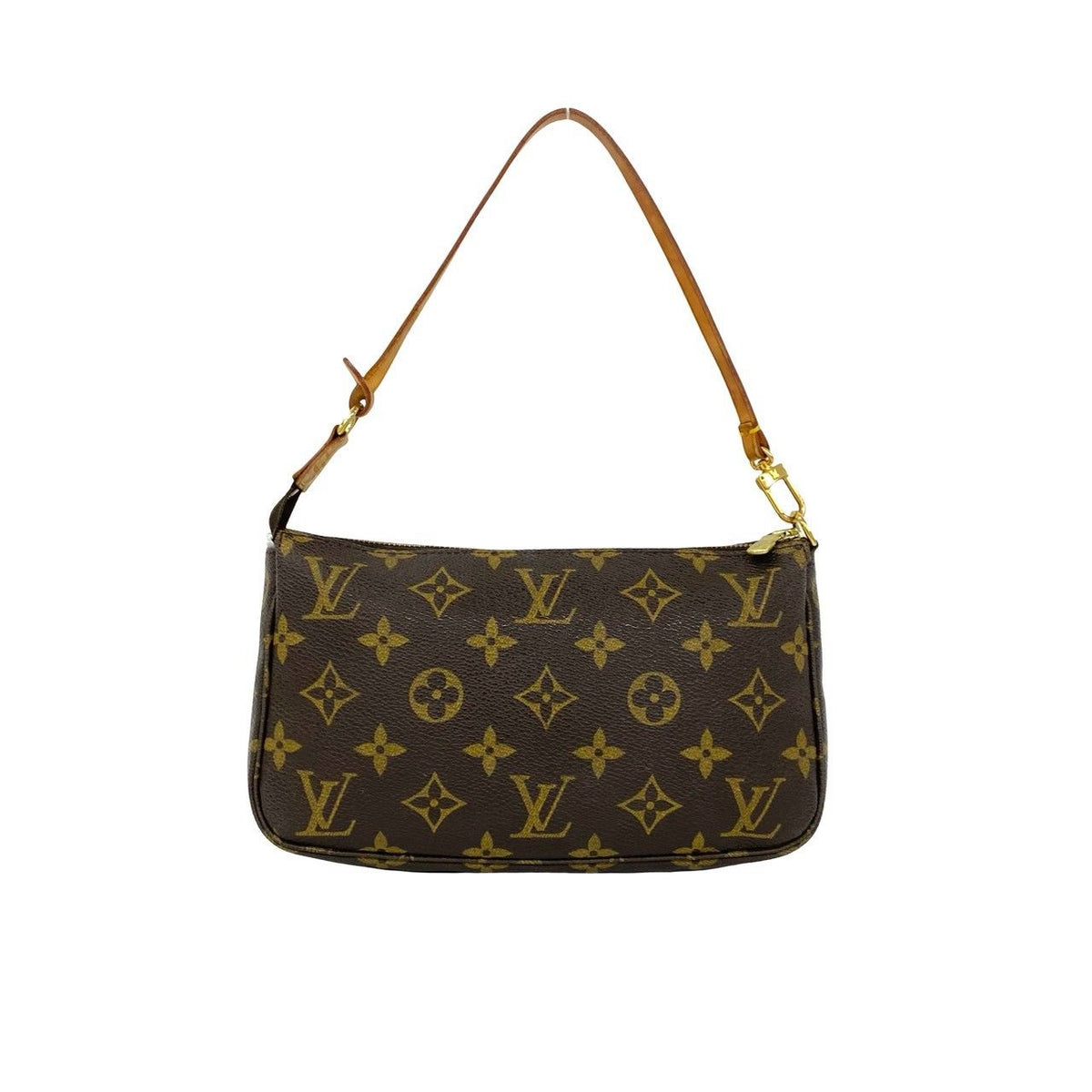 Louis Vuitton Vintage Pochette Accessoires Monogram Leather Handbag Brown — view 3