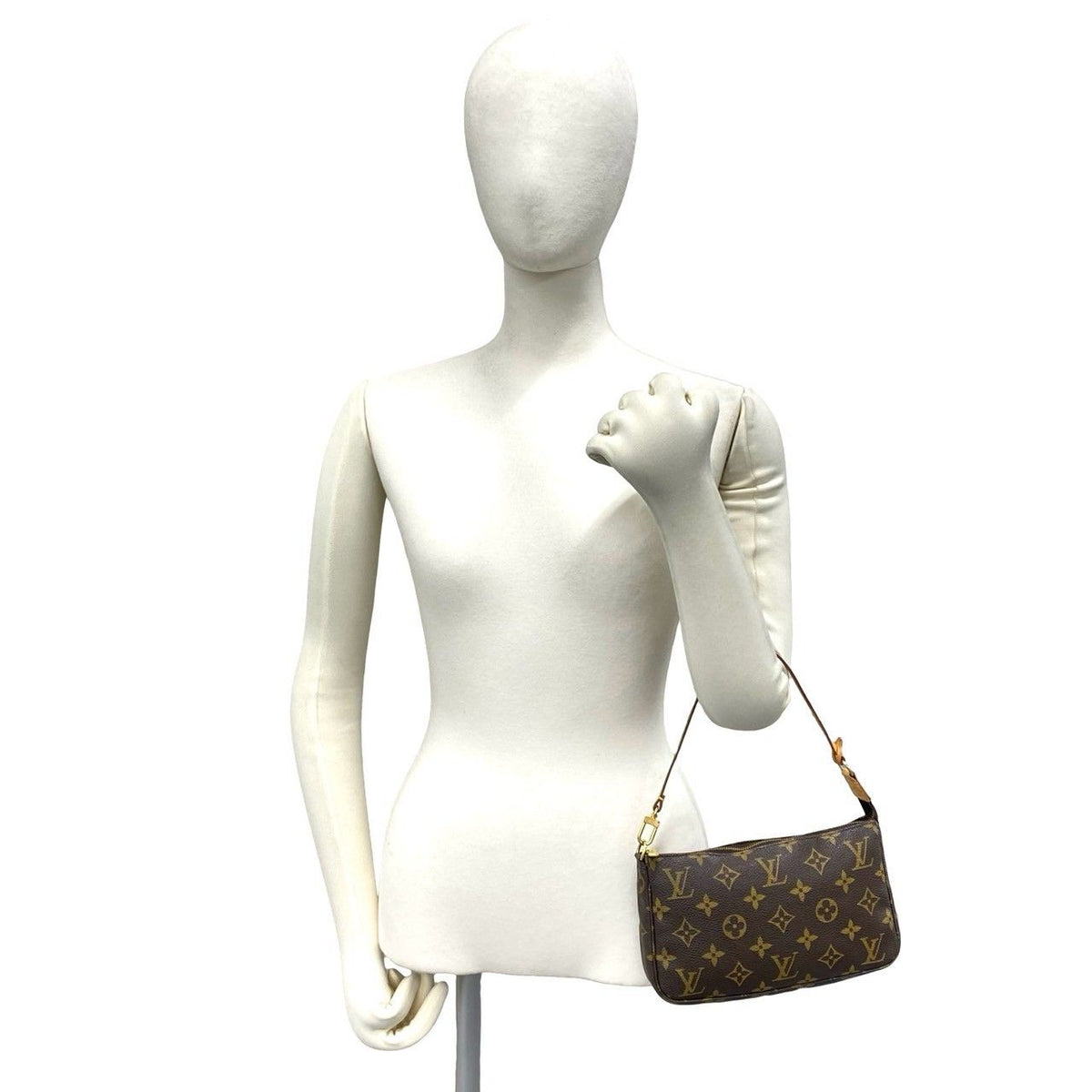 Louis Vuitton Vintage Pochette Accessoires Monogram Leather Handbag Brown — view 2