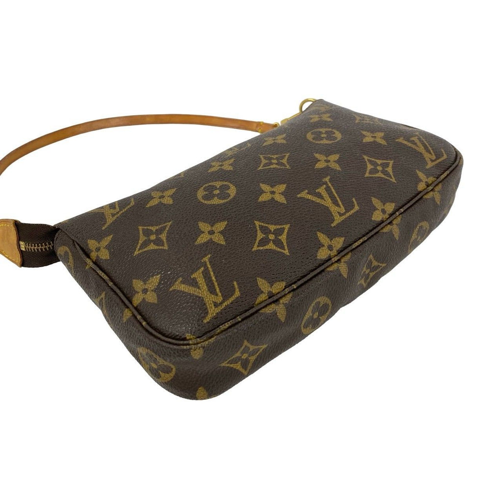 Louis Vuitton Vintage Pochette Accessoires Monogram Leather Handbag Brown — view 7