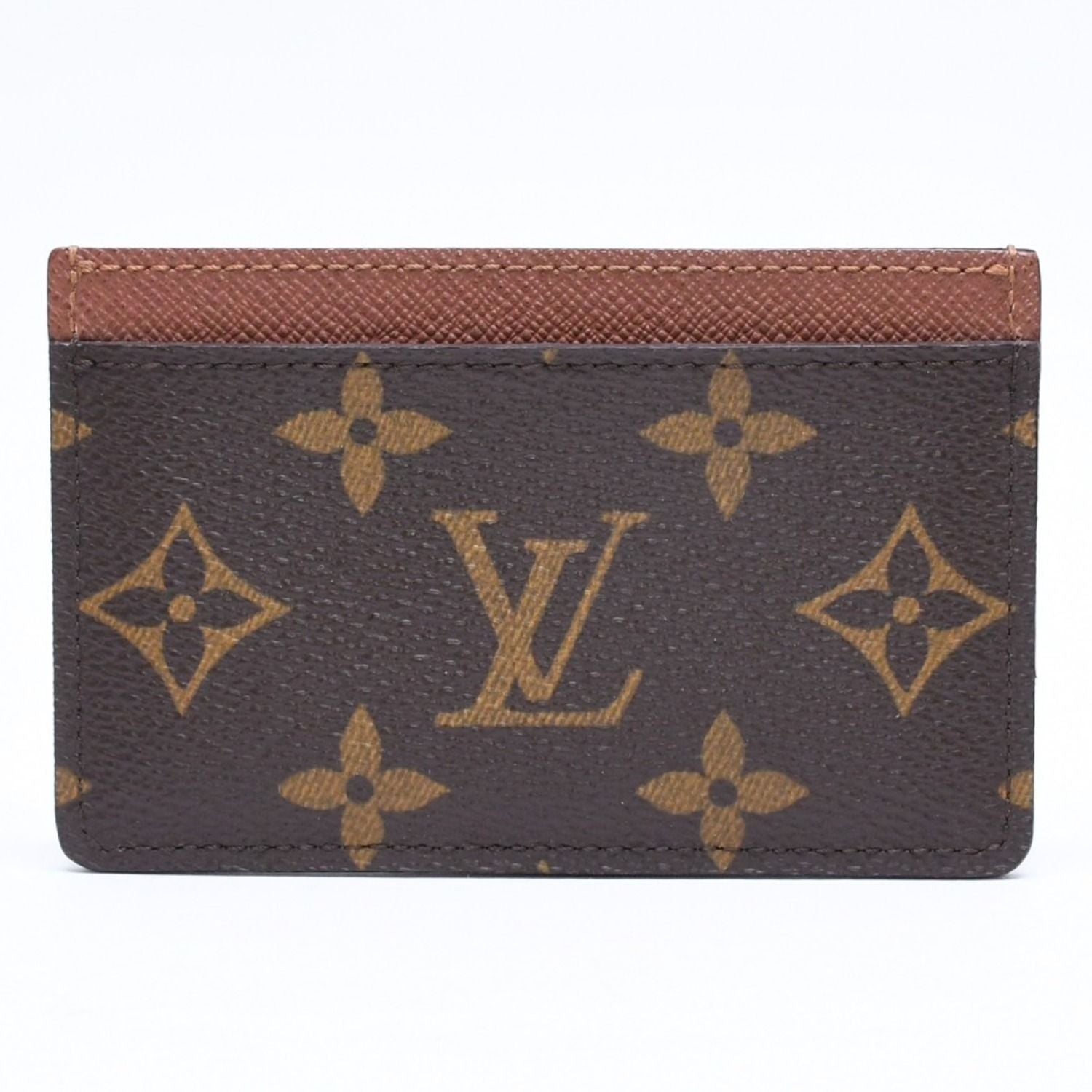 Louis Vuitton Porte Cartes Simple Card Case Monogram Canvas Brown — view 3