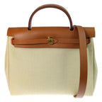 Hermes Herbag Zip PM Gold 2-Way Hand Shoulder Strap Bag Beige