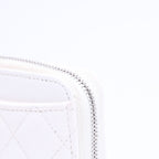 Chanel Classic Coin Purse Stand CC Logo Caviar Leather White Silver — view 8