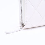Chanel Classic Coin Purse Stand CC Logo Caviar Leather White Silver — view 7