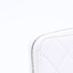 Chanel Classic Coin Purse Stand CC Logo Caviar Leather White Silver — view 6