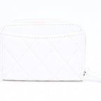 Chanel Classic Coin Purse Stand CC Logo Caviar Leather White Silver — view 3