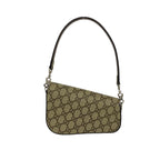 Gucci GG Logo Pattern Horsebit Leather Chain Shoulder Bag Brown — view 3