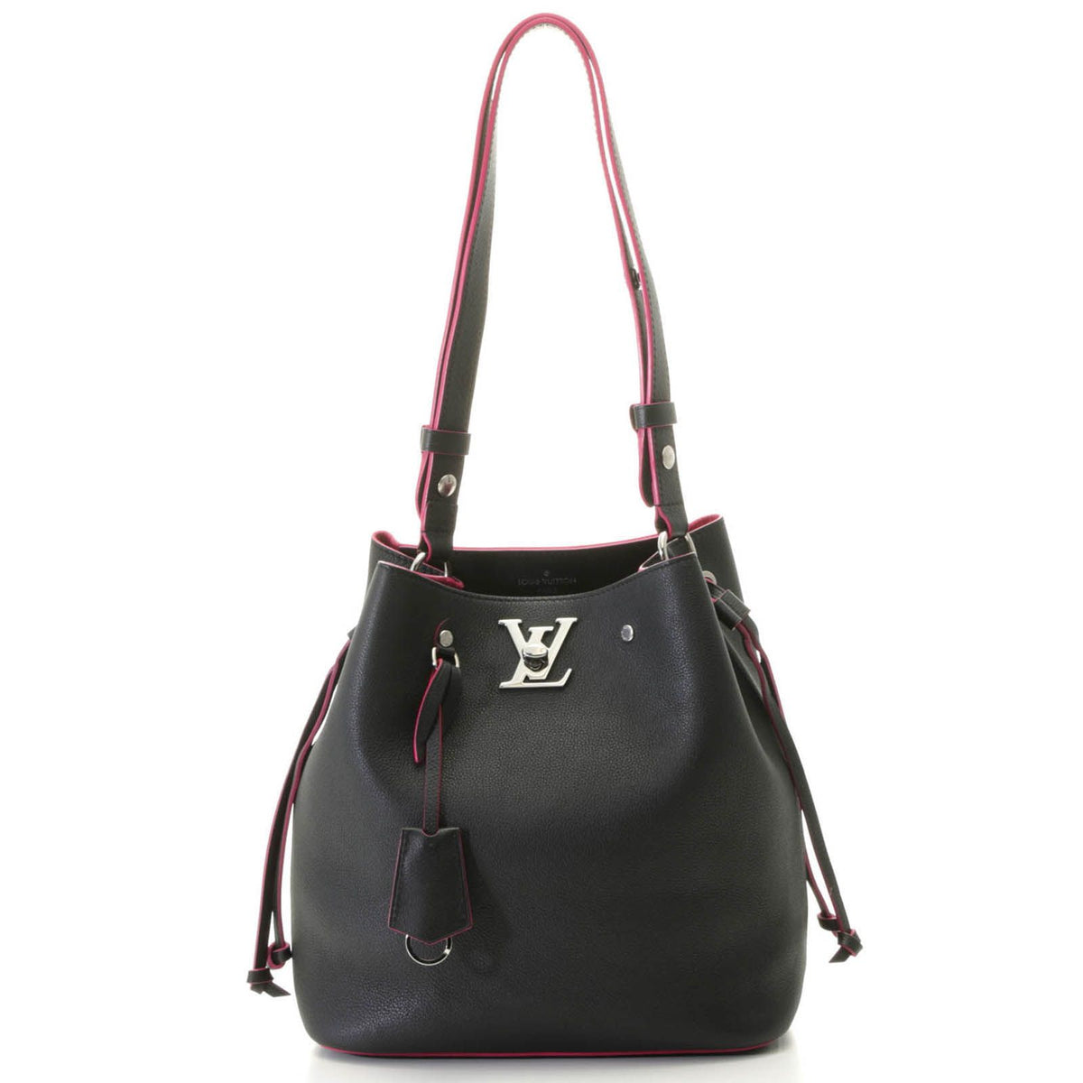 Louis Vuitton Lockme Bucket Taurillon Noir Pink Shoulder Bag