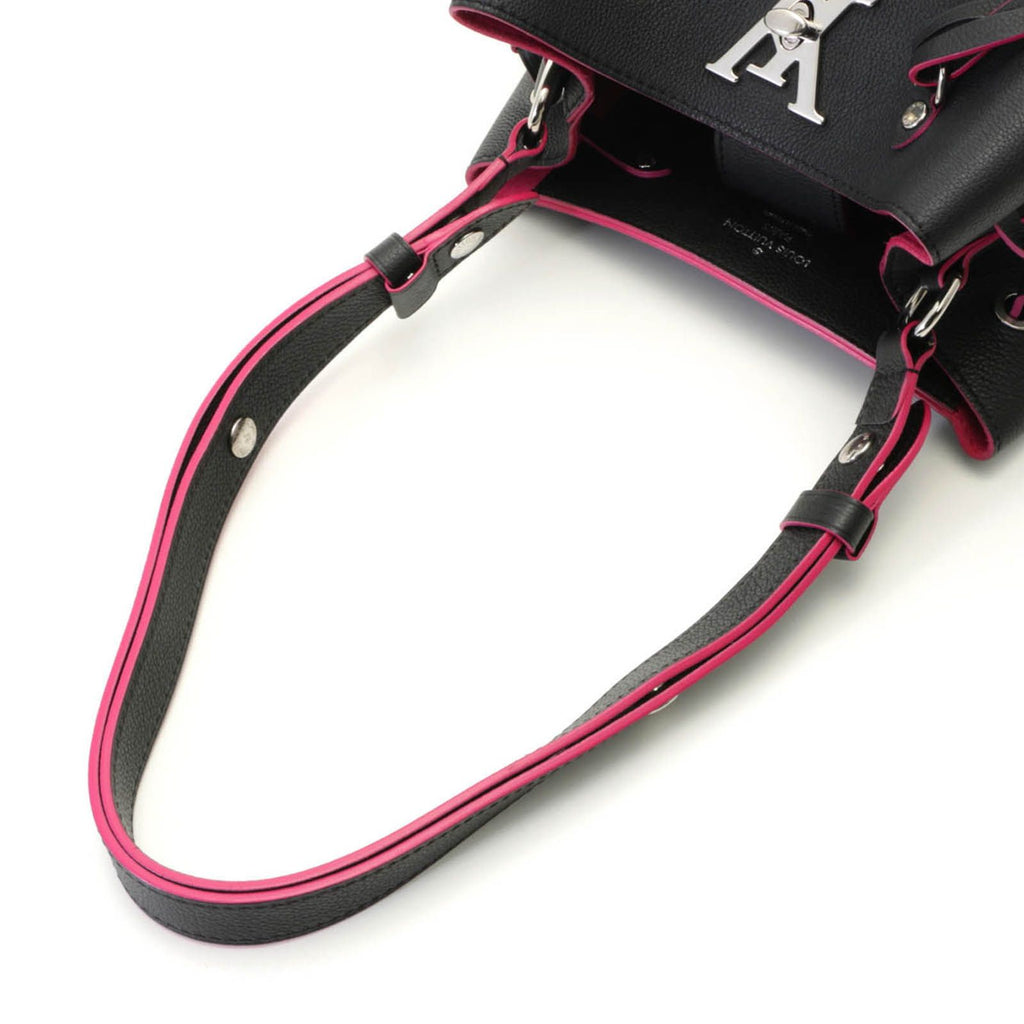 Louis Vuitton Lockme Bucket Taurillon Noir Pink Shoulder Bag — view 4