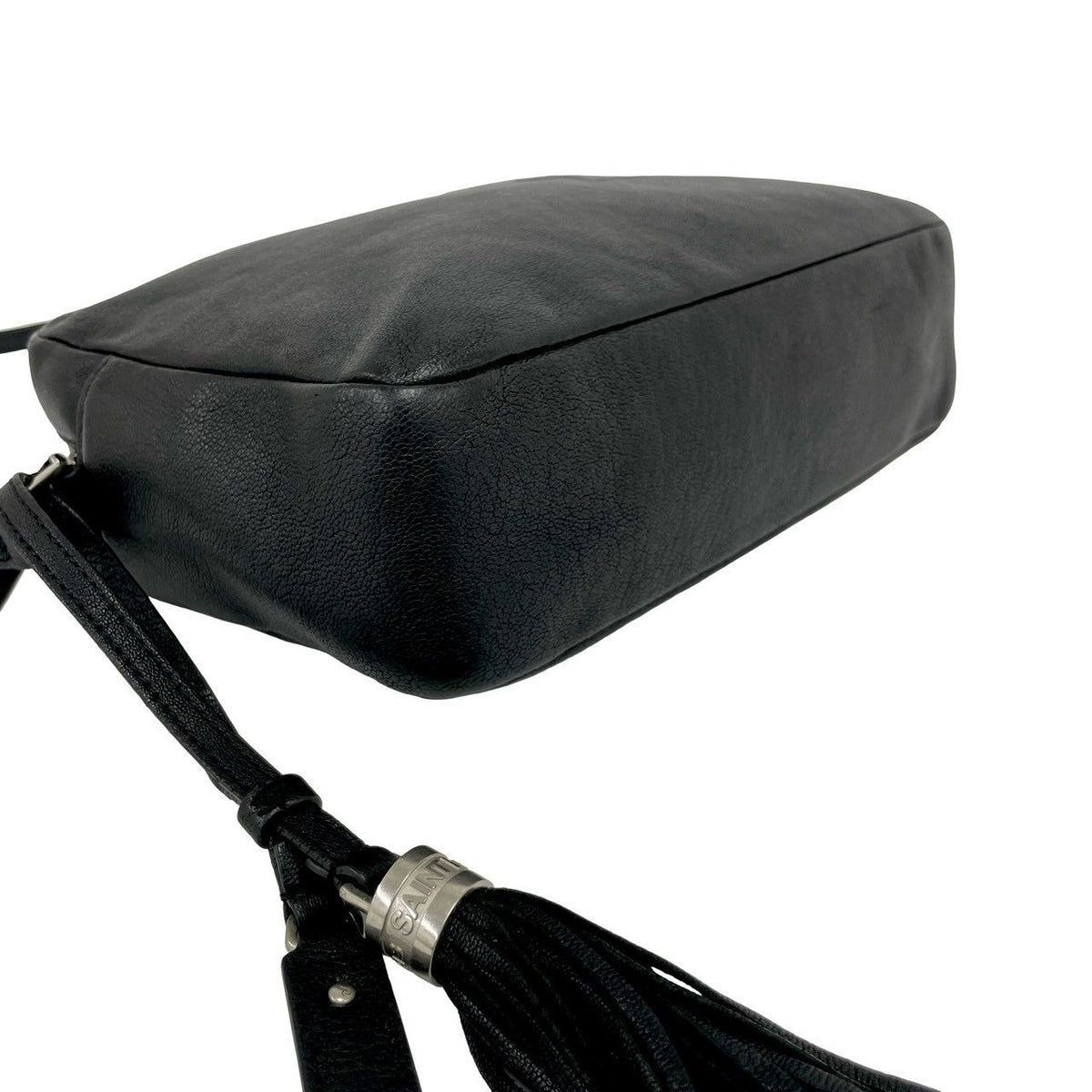 Saint Laurent Lou Camera Bag Small YSL Logo Embossed Leather Pochette Black — view 7