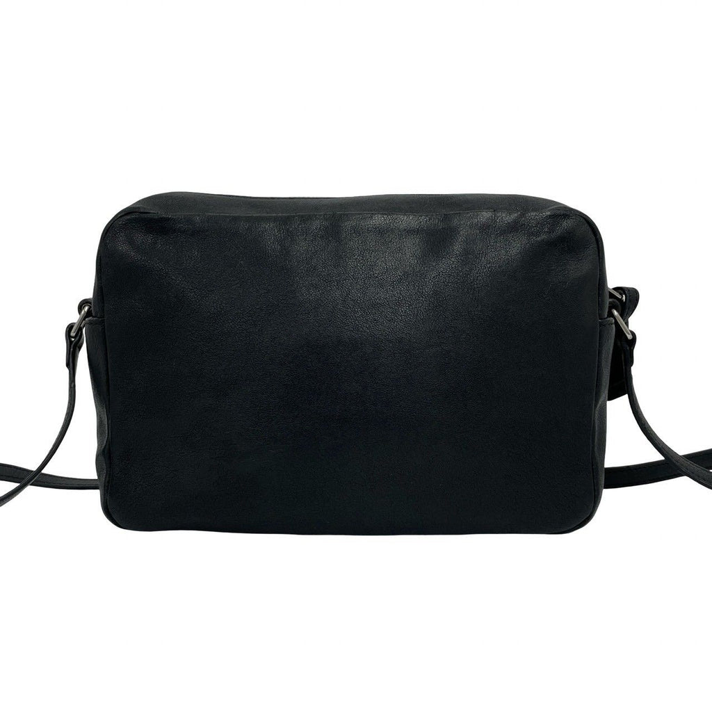 Saint Laurent Lou Camera Bag Small YSL Logo Embossed Leather Pochette Black — view 3