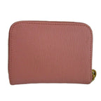 Prada Coin Purse Cowhide Saffiano Leather Zip Around Logo Gold Pink — view 2