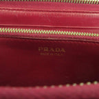 Prada Wallet Cowhide Vitello Move Leather L-shaped Zipper Logo Gold Pink — view 7