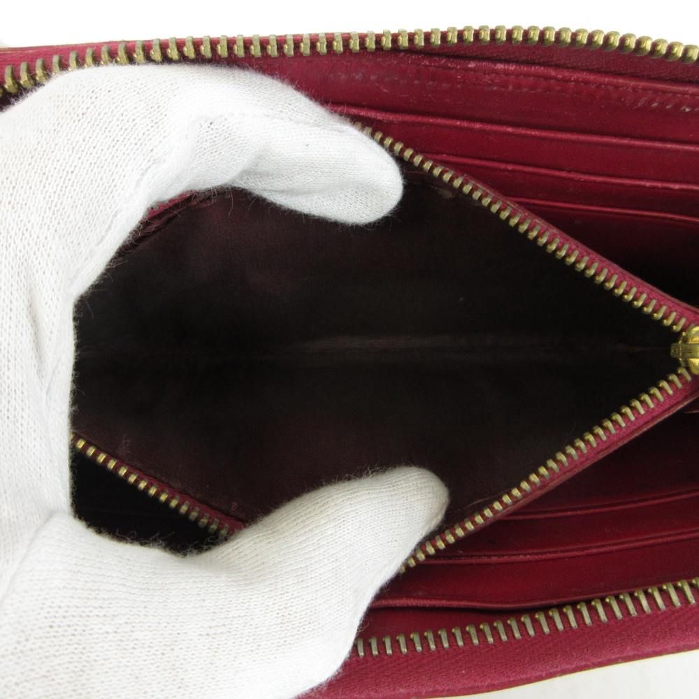 Prada Wallet Cowhide Vitello Move Leather L-shaped Zipper Logo Gold Pink — view 4
