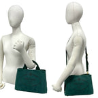 Prada Canapa Triangle Logo Canvas 2-Way Shoulder Bag Tote Green — view 2