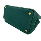 Prada Canapa Triangle Logo Canvas 2-Way Shoulder Bag Tote Green — view 8