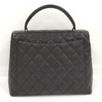 Chanel Quilted Top Handle Flap Bag Caviar Leather Black — view 2