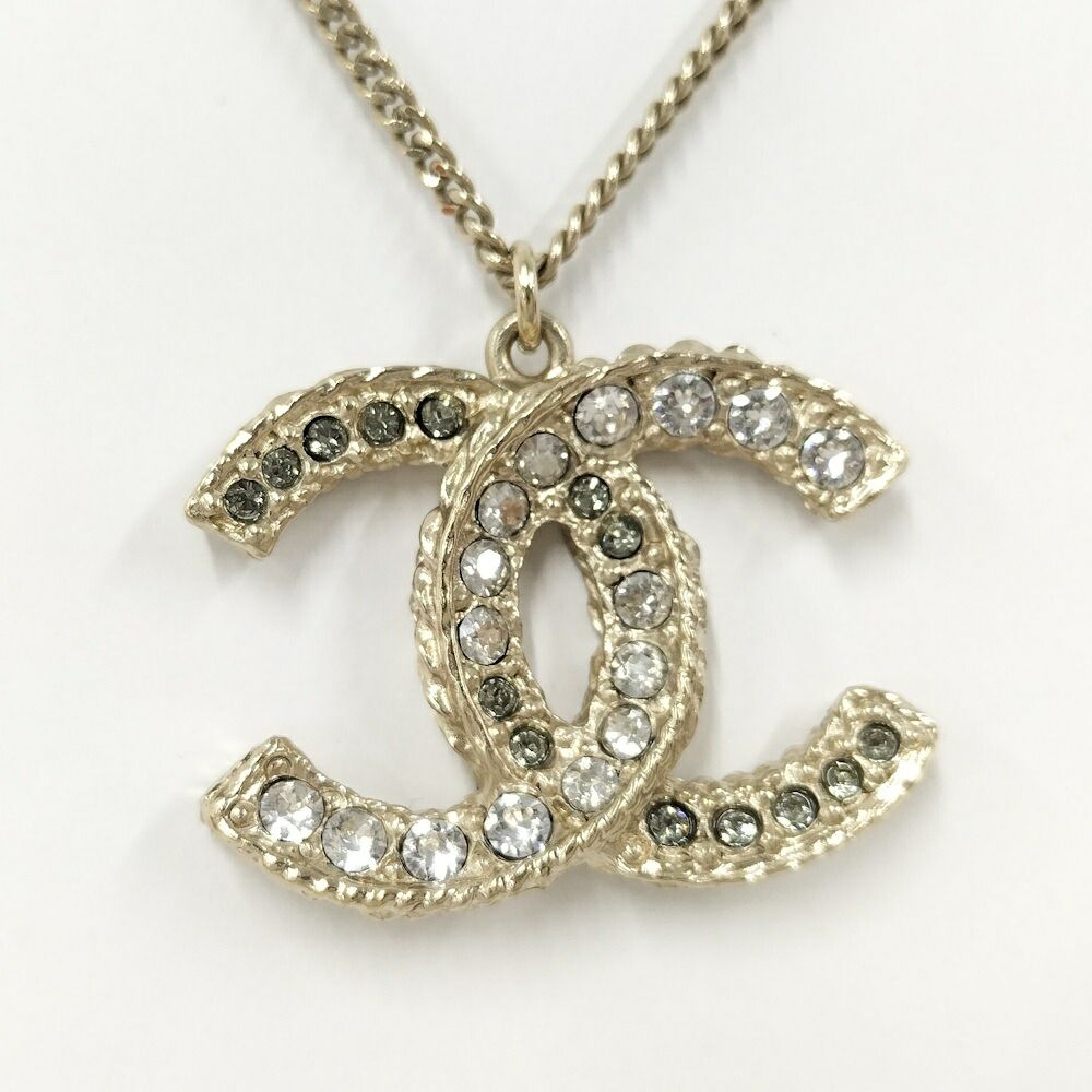 Chanel Necklace CC Logo CC Plated Gold
