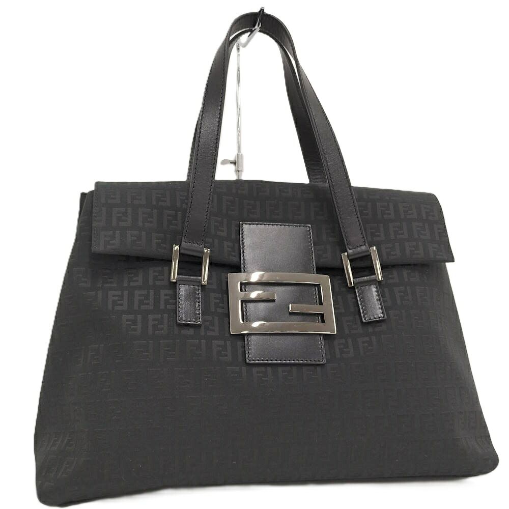 Fendi Shoulder Bag Canvas Black