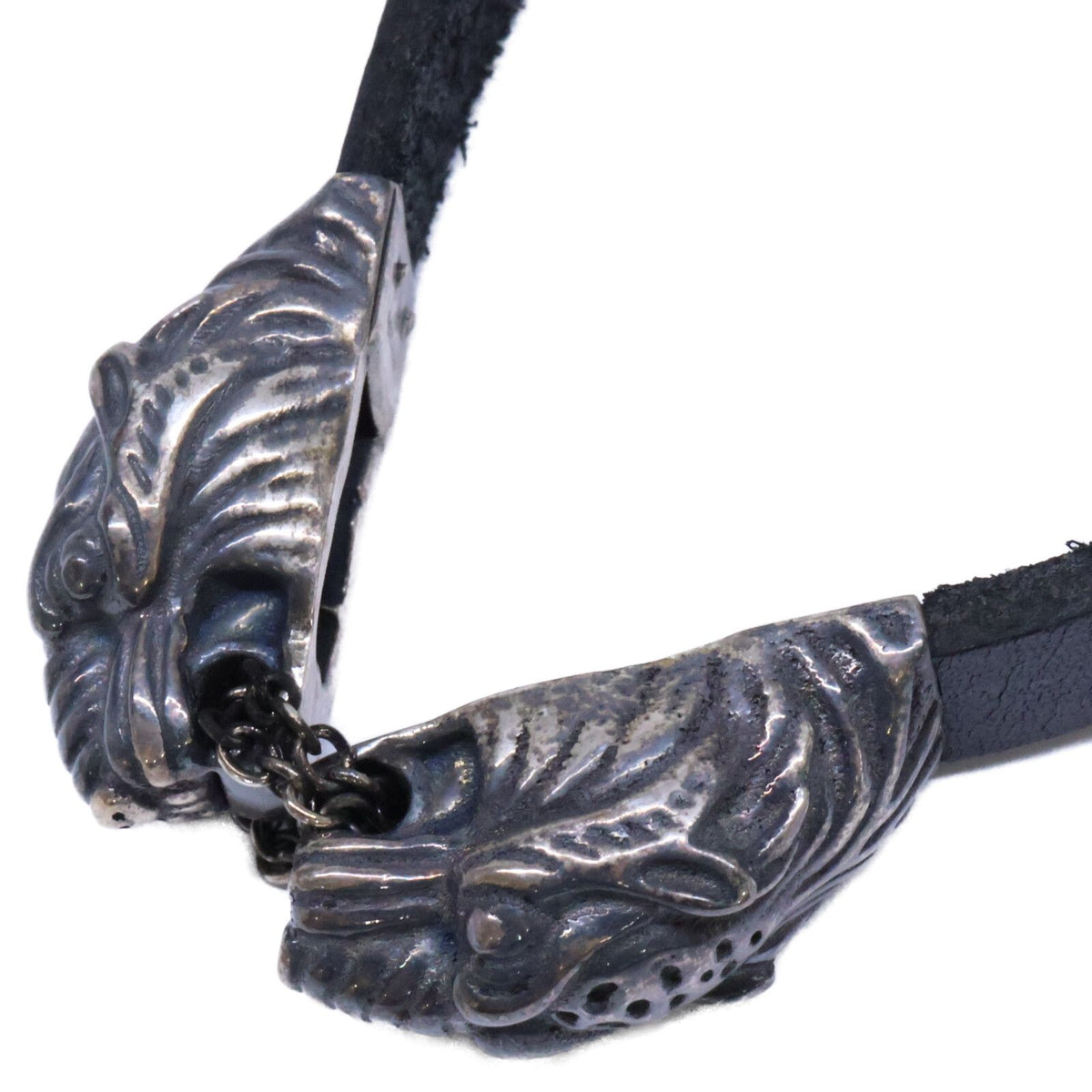 Gucci Double Tiger Head Leather Necklace — view 6