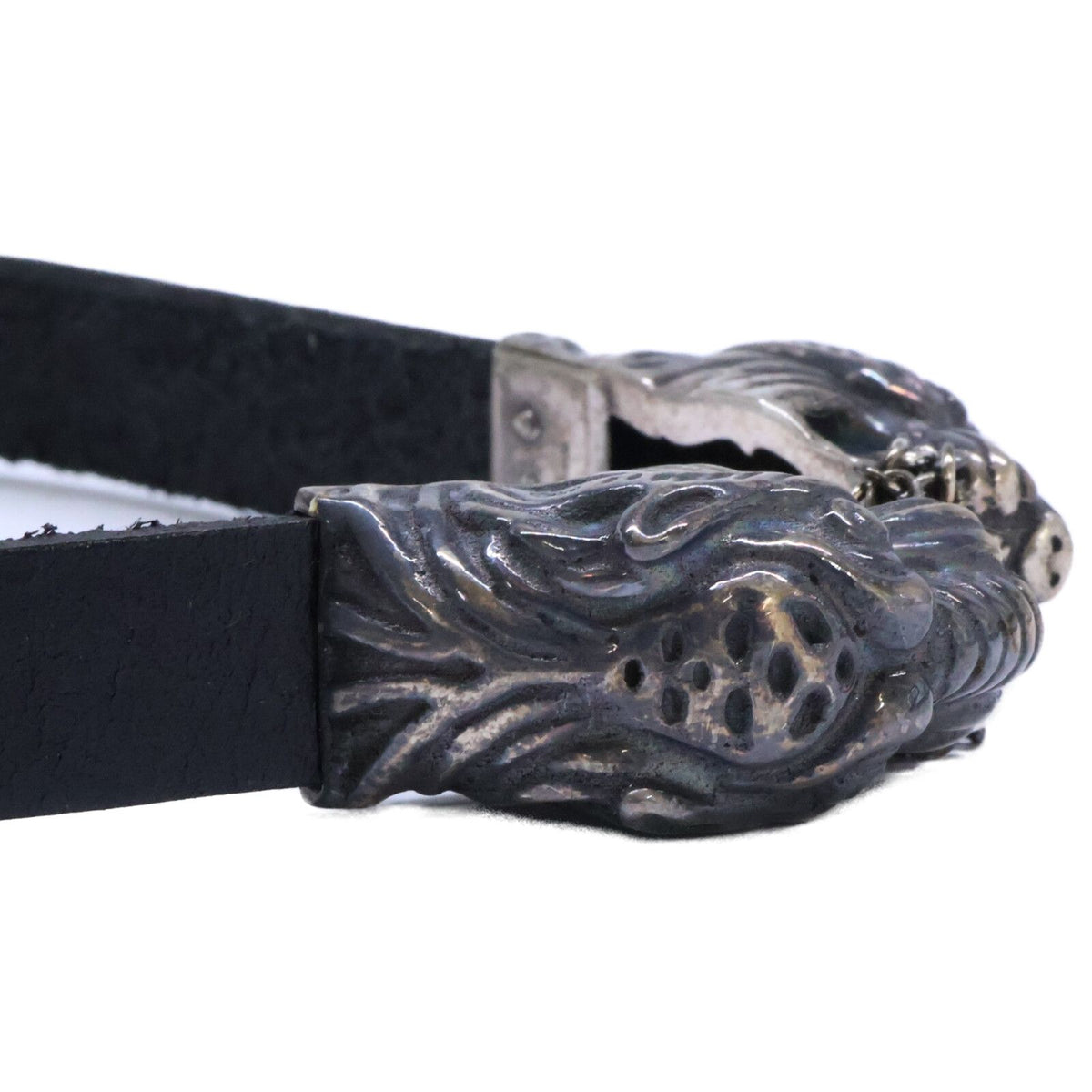 Gucci Double Tiger Head Leather Necklace — view 5