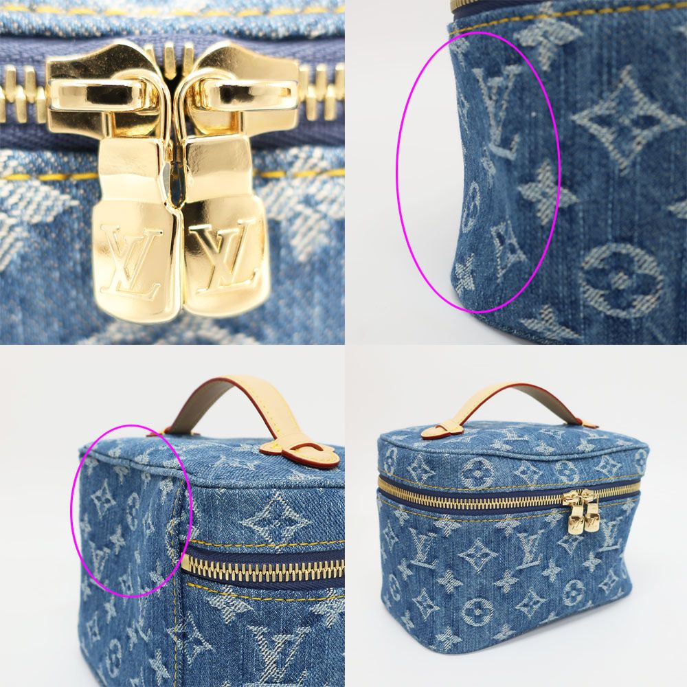 Louis Vuitton Nice Mini Vanity Bag Monogram Denim Leather Blue — view 8