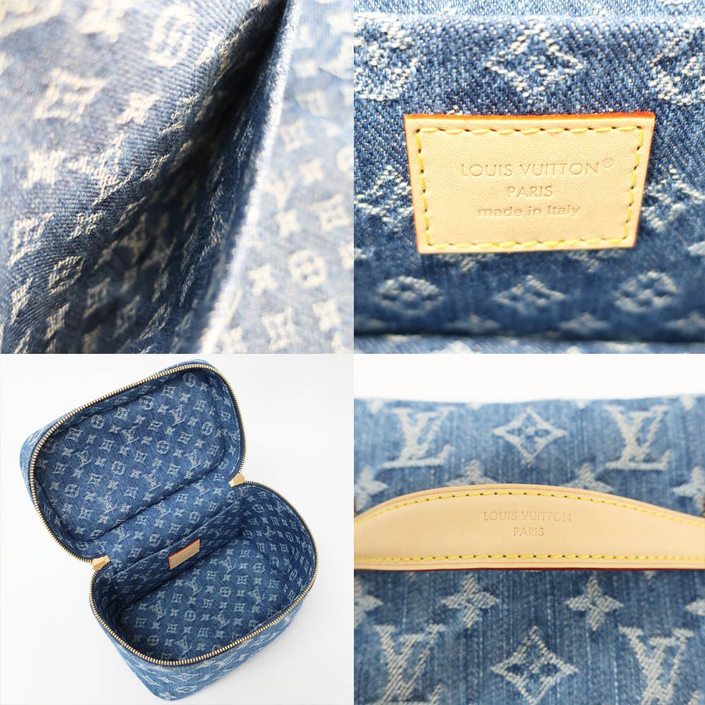 Louis Vuitton Nice Mini Vanity Bag Monogram Denim Leather Blue — view 7