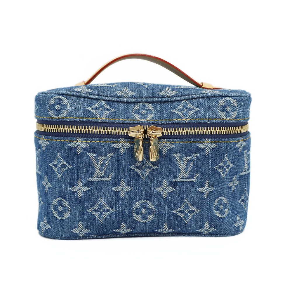 Louis Vuitton Nice Mini Vanity Bag Monogram Denim Leather Blue