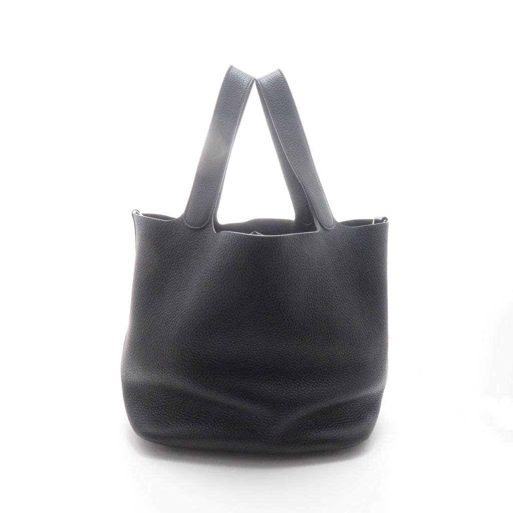 Hermes Picotin Lock GM Black Silver Handbag Taurillon Clemence