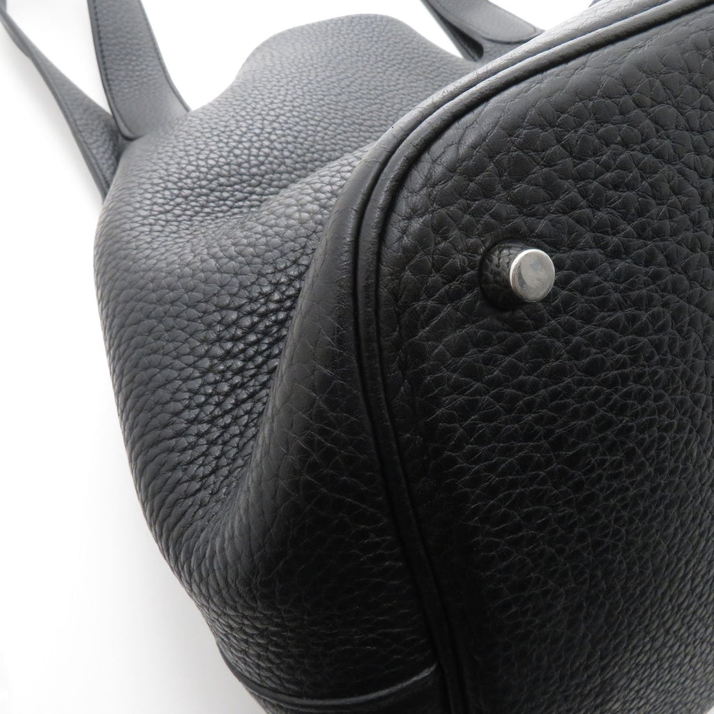 Hermes Picotin Lock GM Black Silver Handbag Taurillon Clemence — view 6