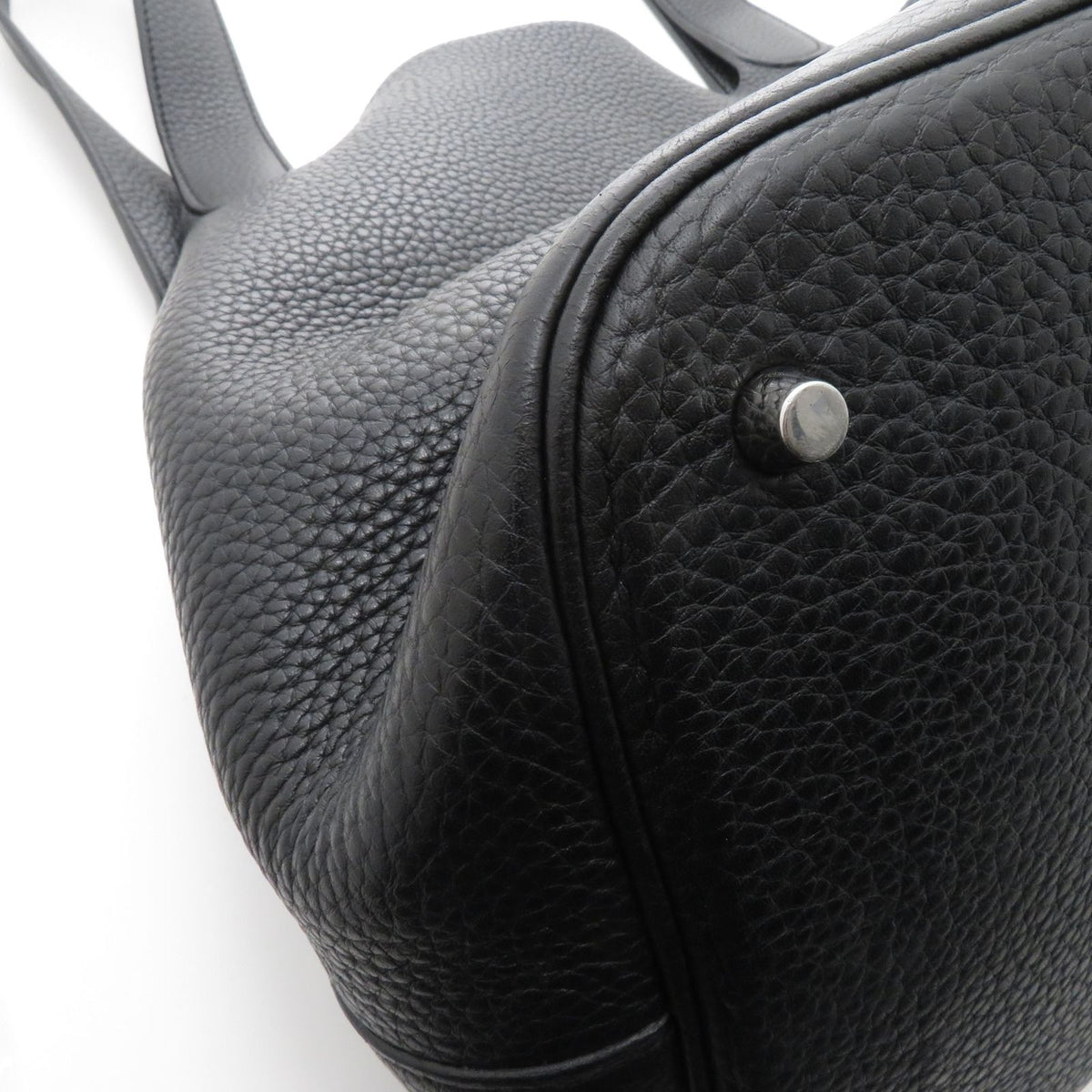 Hermes Picotin Lock GM Black Silver Handbag Taurillon Clemence — view 6