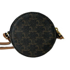 Celine Coin Purse on Strap Dark Brown Shoulder Leather — view 2