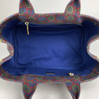 Prada Canapa Tote Bag Canvas Red Multicolor — view 7