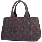 Prada Canapa Tote Bag Canvas Red Multicolor