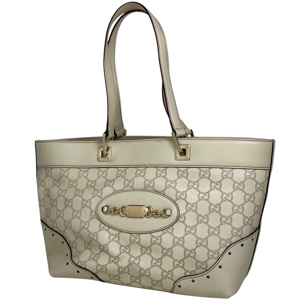 Gucci Tote Bag Guccissima Leather White
