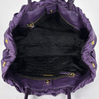 Prada Handbag Gathered Nylon Purple — view 6