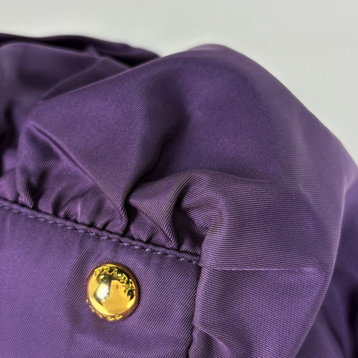 Prada Handbag Gathered Nylon Purple — view 3