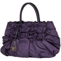 Prada Handbag Gathered Nylon Purple