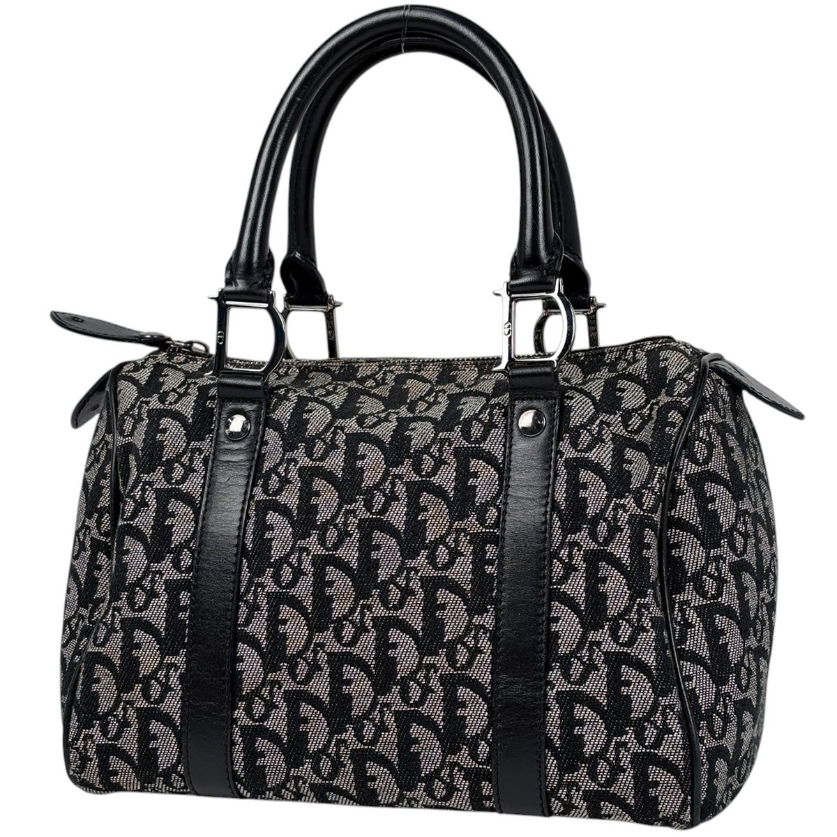 Dior Handbag Trotter Pattern Canvas Black