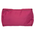 Prada Tote Bag Logo Jacquard Pink Red Leather — view 5