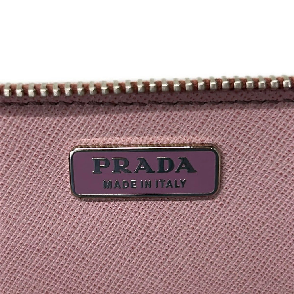 Prada Pen Case Pink Zip Around Leather — view 4