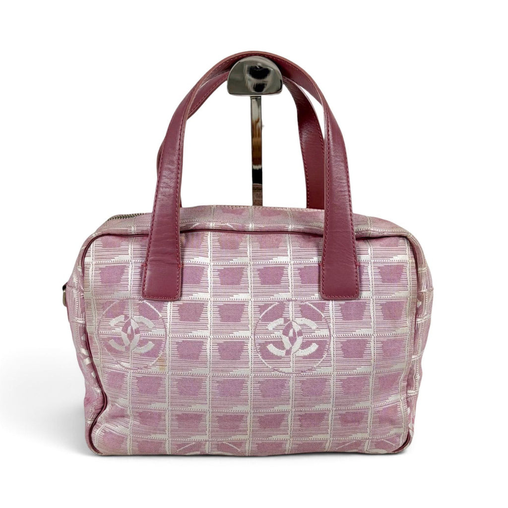 Chanel New Travel Line 2-Way Bag Pink Nylon Canvas CC Logo — view 2