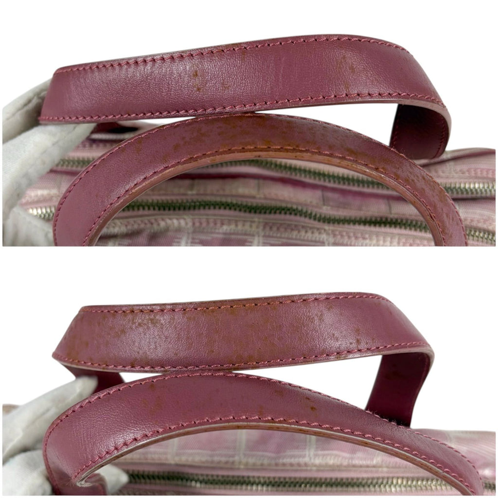 Chanel New Travel Line 2-Way Bag Pink Nylon Canvas CC Logo — view 8