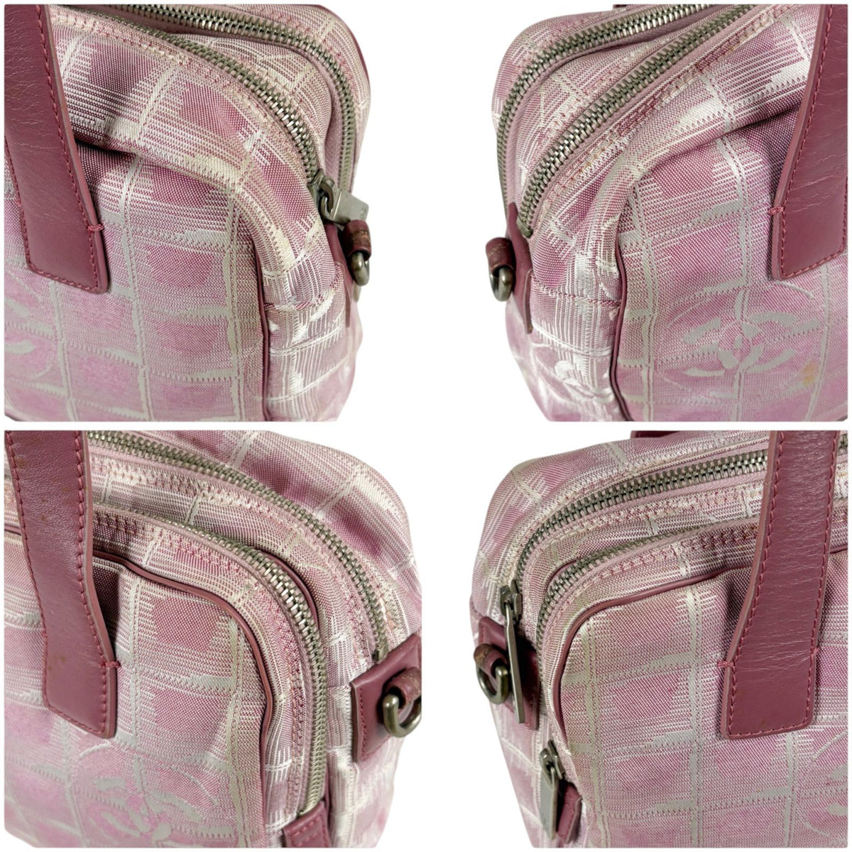 Chanel New Travel Line 2-Way Bag Pink Nylon Canvas CC Logo — view 5