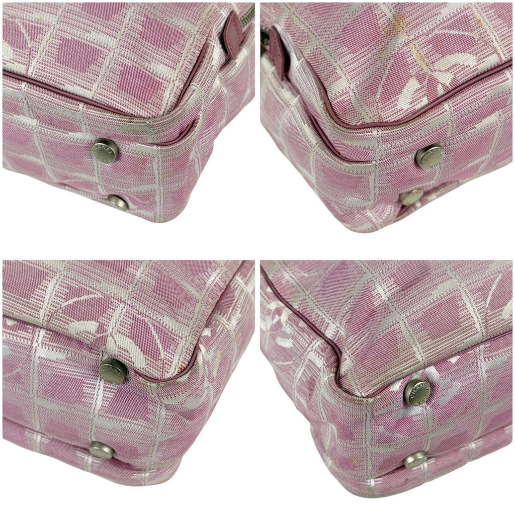 Chanel New Travel Line 2-Way Bag Pink Nylon Canvas CC Logo — view 6