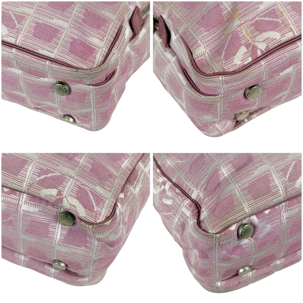 Chanel New Travel Line 2-Way Bag Pink Nylon Canvas CC Logo — view 6