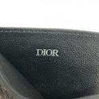 Dior Card Case Oblique Montaigne Black Beige Leather — view 3