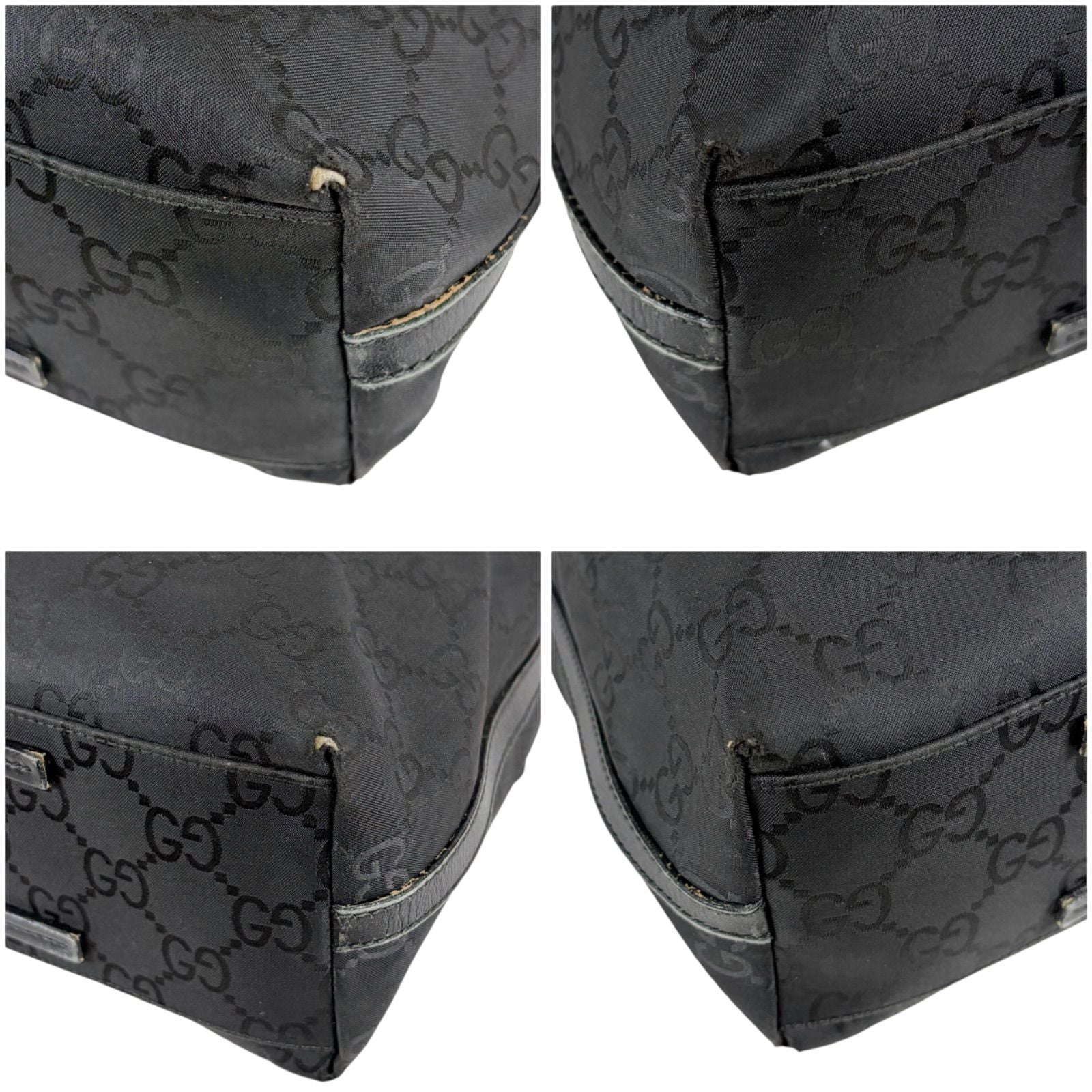 Gucci GG Nylon Canvas Shoulder Bag Tote Black — view 5