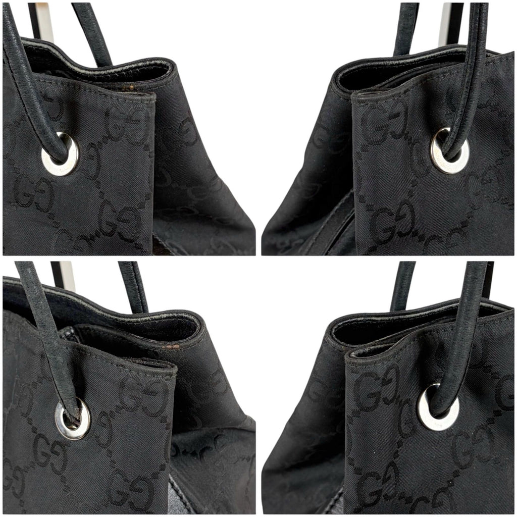 Gucci GG Nylon Canvas Shoulder Bag Tote Black — view 4
