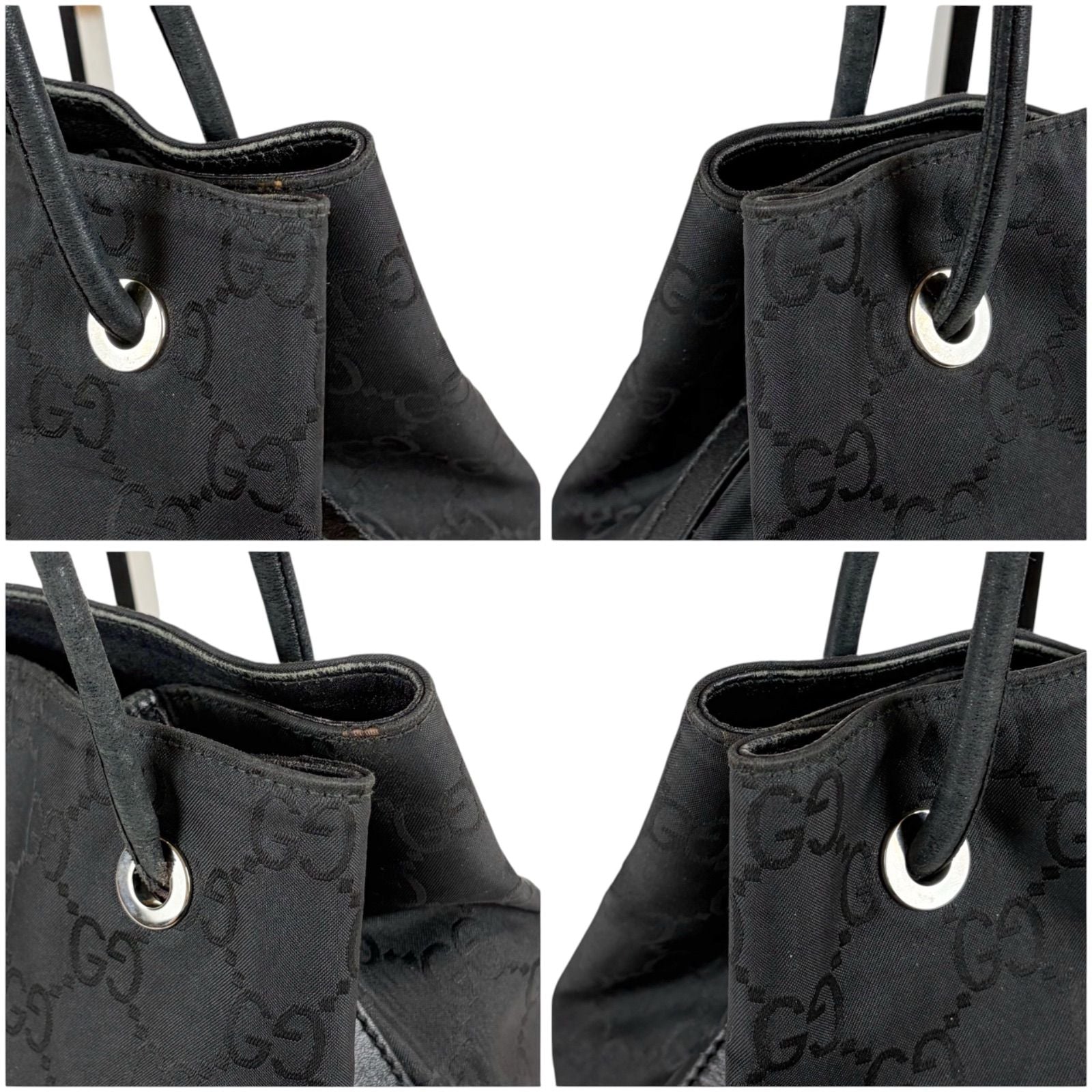 Gucci GG Nylon Canvas Shoulder Bag Tote Black — view 4