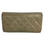 Chanel Wallet Quilted Beige Silver CC Logo Leather — view 2